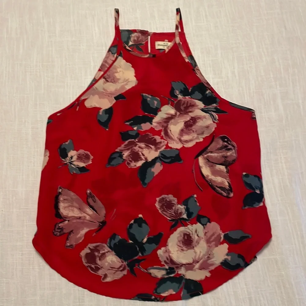 A&F High Neck Floral Tank Top - Picture 1 of 4